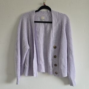 a new day Lilac Open Front Button Cardigan Sweater